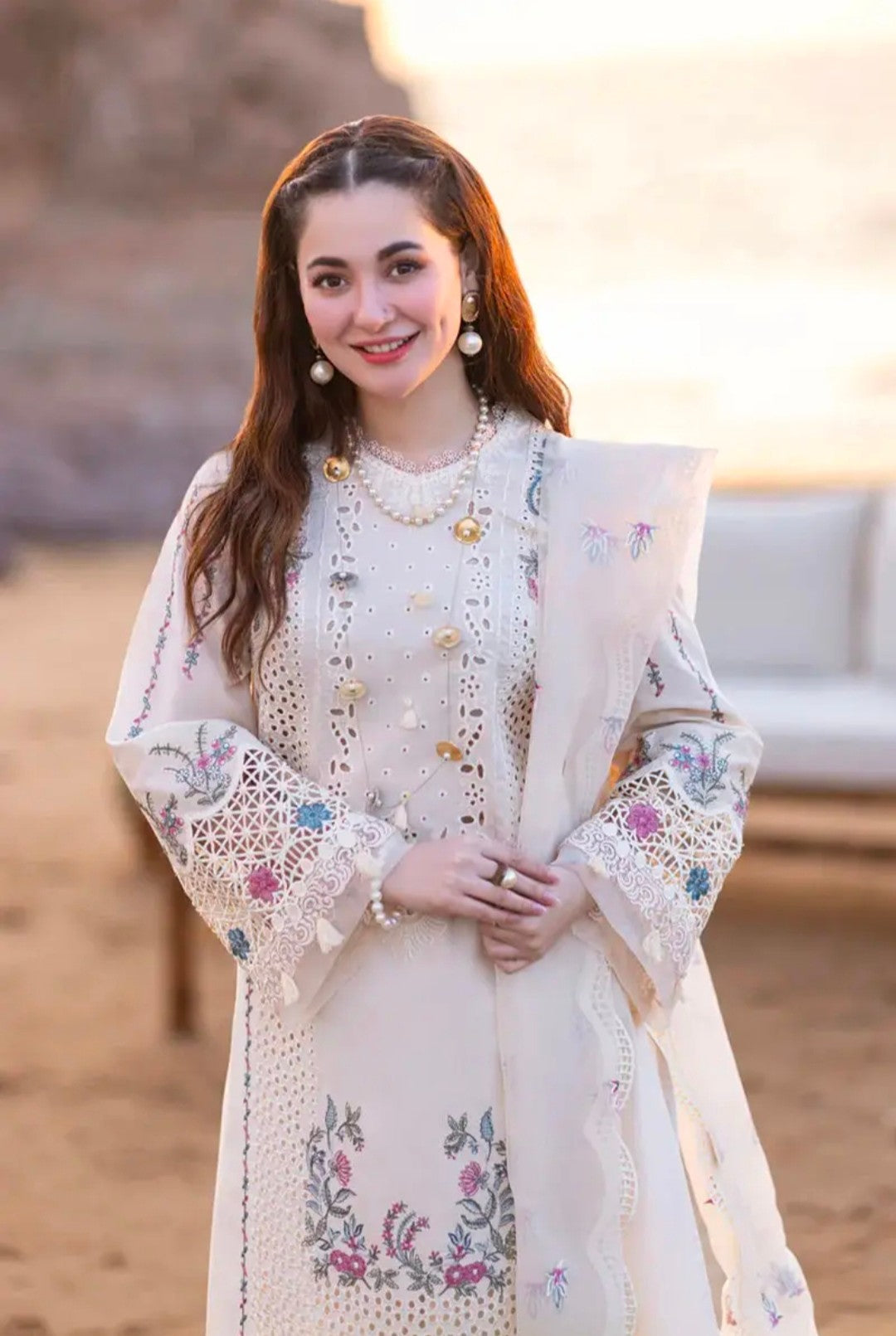 Qalamkar lawn unstitched chicken Kari embroidered