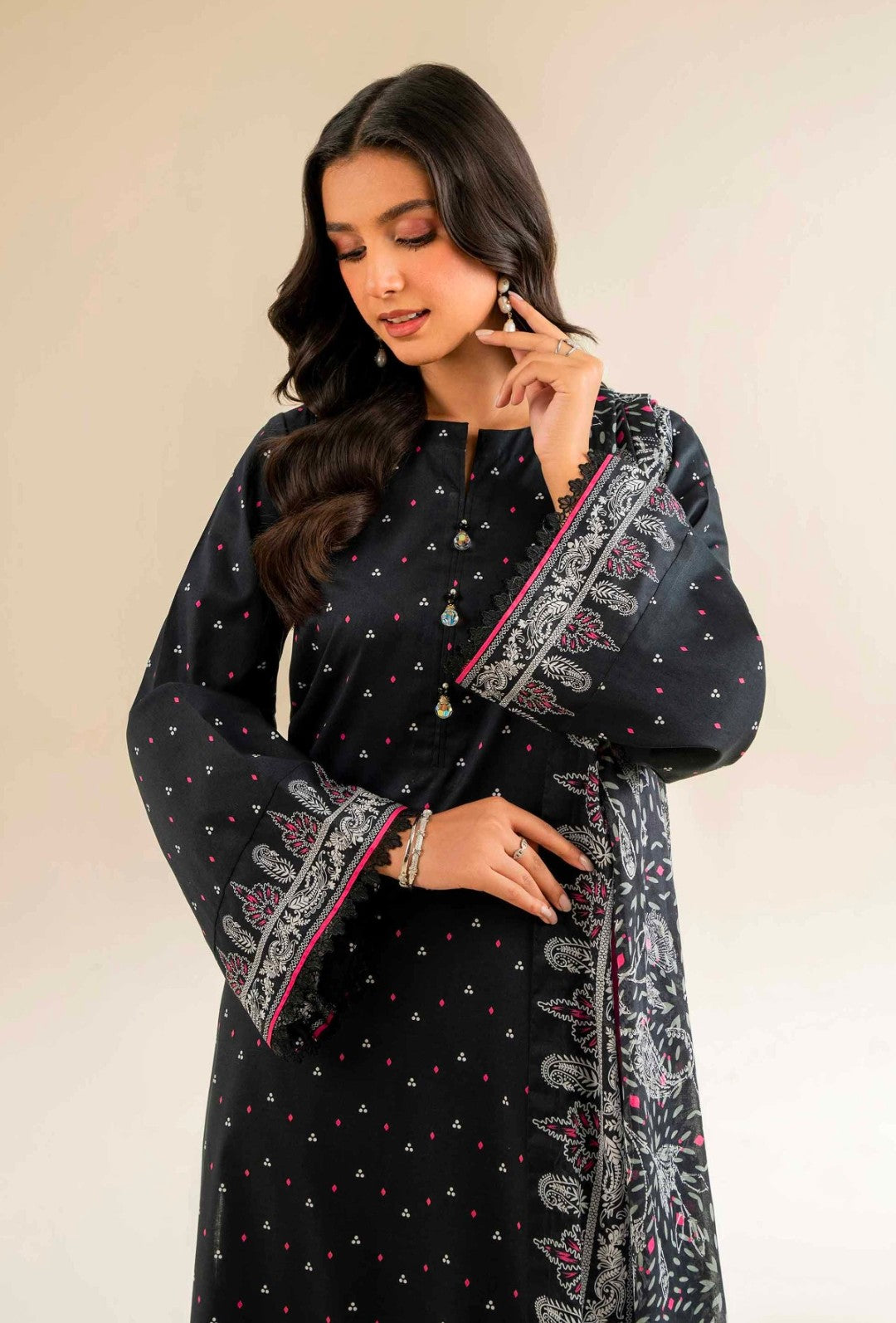 Nishat printed 3 piece unstitched mulbery.pk