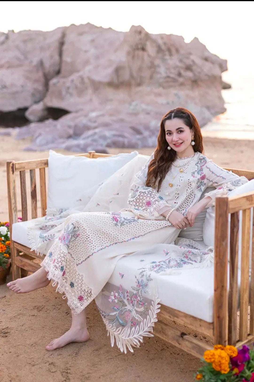 Qalamkar lawn unstitched chicken Kari embroidered