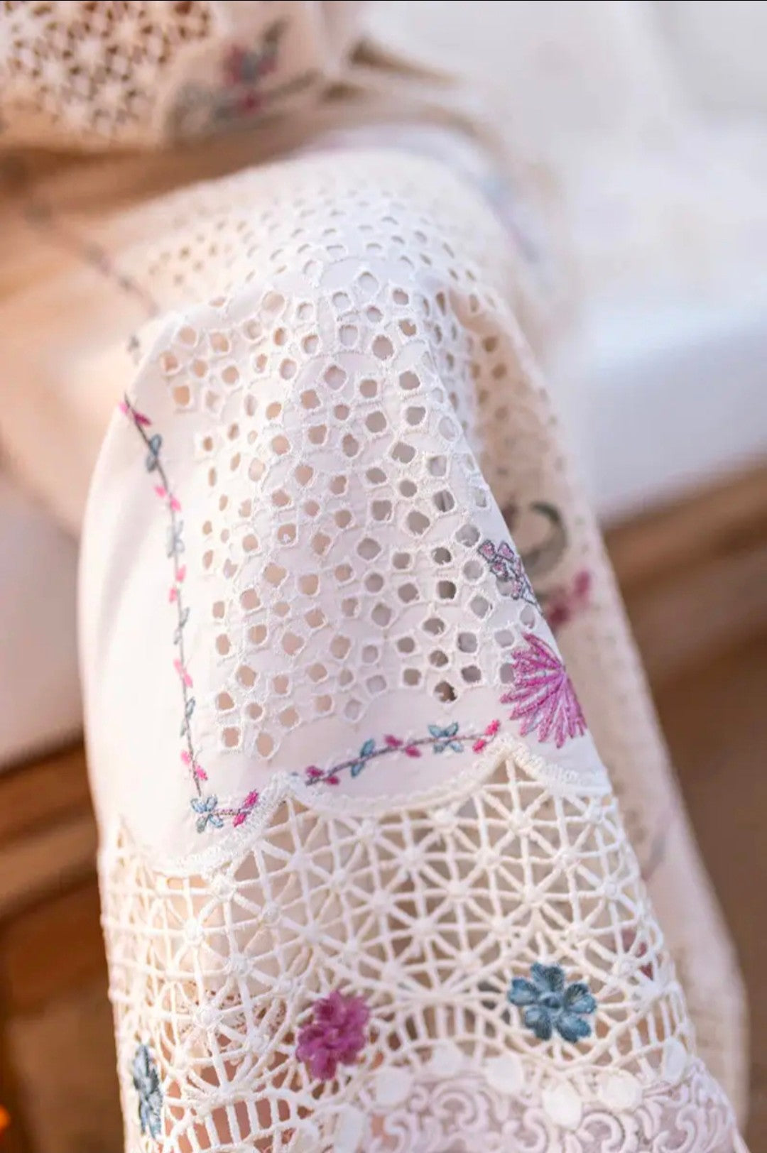 Qalamkar lawn unstitched chicken Kari embroidered