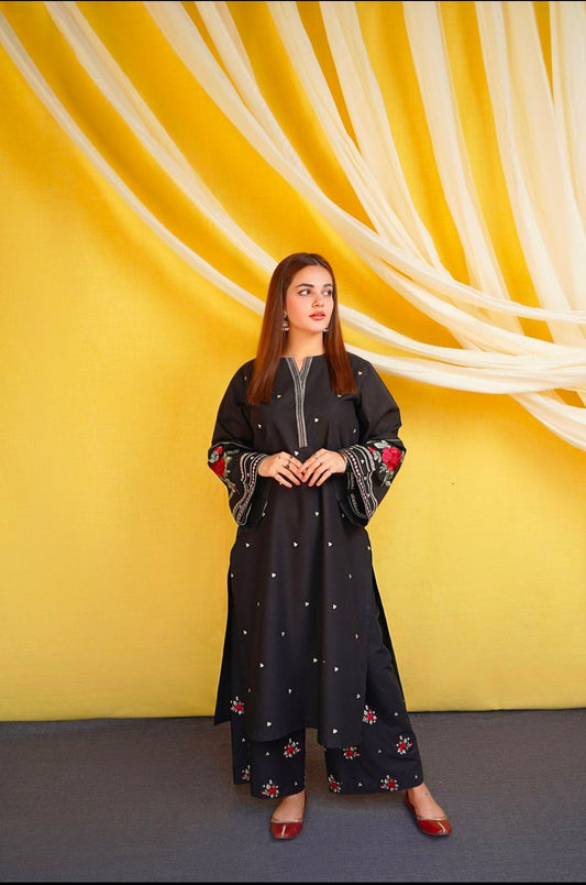 2pc embroidered